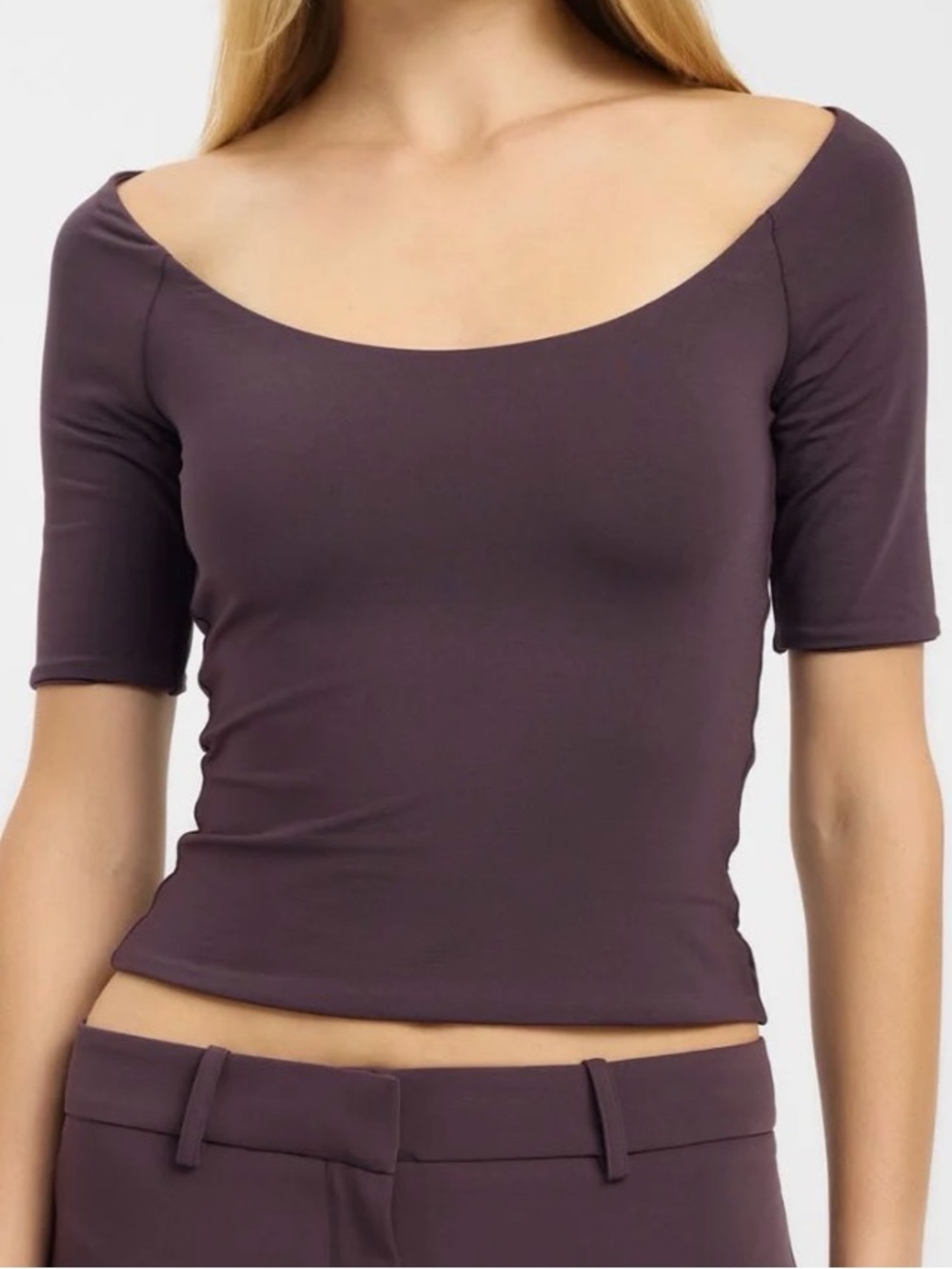 NWT Kookai Womens cocoa wide neck